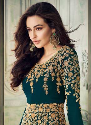 Green Embroidered Georgette Salwar 2