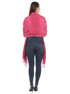 Super Fine Soft Women's Viscose Reversible Pashmina Scarf, Stole & Wrap with Hanger 3