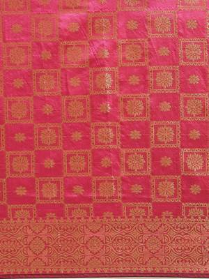 Kimisha Women's Pink Color Silk Blend Kanjivaram Saree 4
