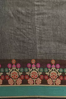 Kimisha Women's Black silk blend Cotton Kanjivaram Saree