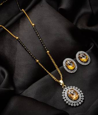 Gold diamond mangalsutra 1