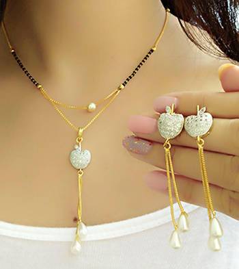 Gold diamond mangalsutra 1