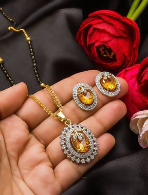 Gold diamond mangalsutra 1