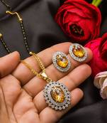 Gold diamond mangalsutra
