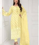 Yellow Embroidered Georgette Salwar