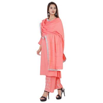 Orange solid rayon kurta and palazzo set 3