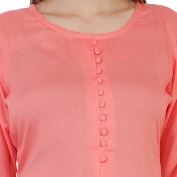 Orange solid rayon kurta and palazzo set 4
