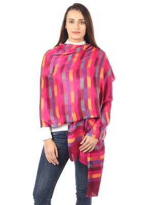 Super Fine Soft Women's Mudal Reversible Pashmina Zig Zag Printed Scarf, Stole & Wrap with Hanger 1