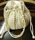 White Beadwork Potli Bag