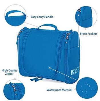 Shree Shyam Products Light Blue Hanging Waterproof Travel Cosmetic Bag Oxford Matty Set Of 1 Pcs Pouch Large Capacity 2