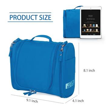 Shree Shyam Products Light Blue Hanging Waterproof Travel Cosmetic Bag Oxford Matty Set Of 1 Pcs Pouch Large Capacity 3