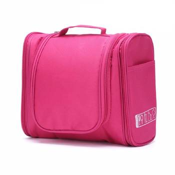 Shree Shyam Products Pink Hanging Waterproof Travel Cosmetic Bag Oxford Matty Set Of 1 Pcs Pouch Potable Large Capacity 1