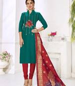 Rama Hadloom Cotton Embroidered Unstitched Dress Material