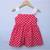 Many Frocks & polka dot summer baby frock with satin bow - red