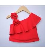 Many Frocks & rose detailed summer top - red