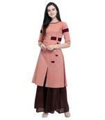 Multi Patch work with Fancy buttons Khadi cotton Straight cut Kurti