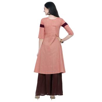 Multi Patch work with Fancy buttons Khadi cotton Straight cut Kurti 2