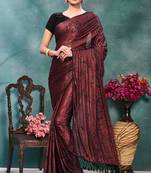 Purple plain silk saree with blouse