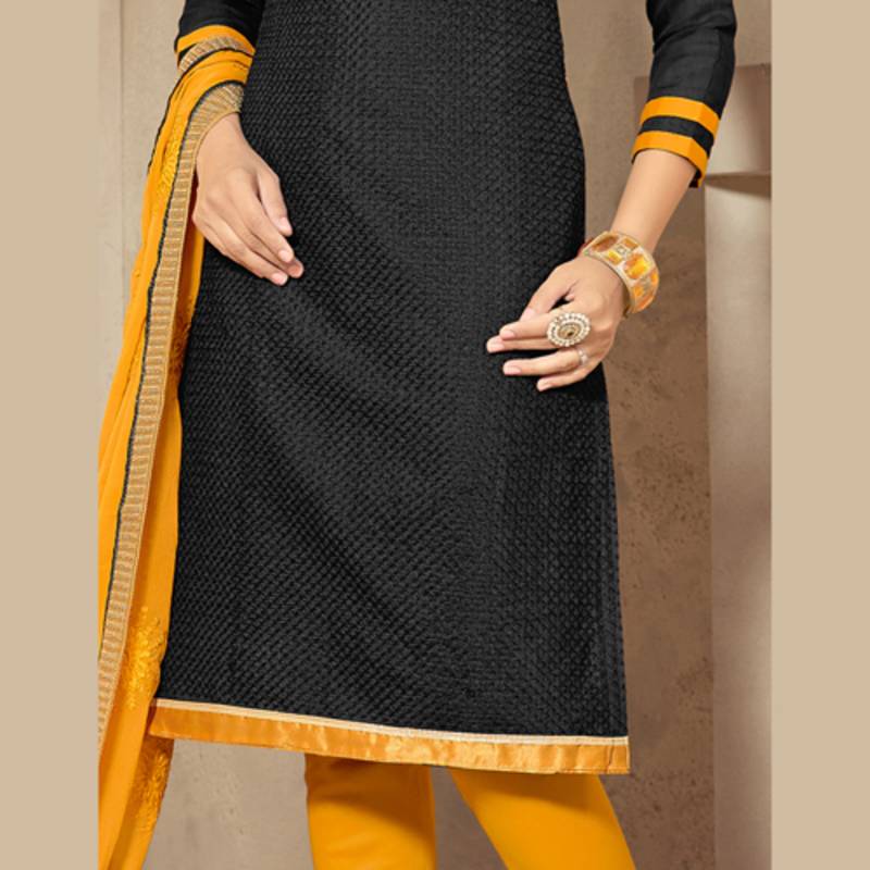 jute silk dress material Beige jute silk embroidered unstitched designer dress material