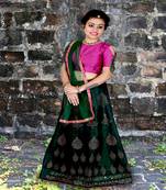 Wine diamond silk semi stitched lehenga