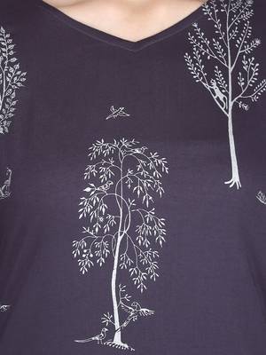 Grey printed rayon long-kurtis 5