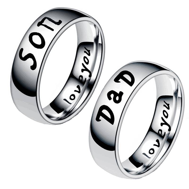 Mahi rhodium plated combo of exclusive casual designer finger ring for son  and dad co1105089r