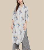 Multicolor Cotton Blend Printed Stitched  Straight Suit Palazoo kurta sets