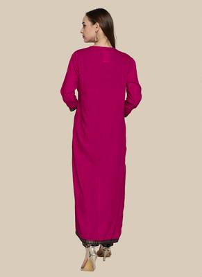 Pink Viscose Printed Stitched  Jacket Style, A Line Style Palazoo kurta sets 2