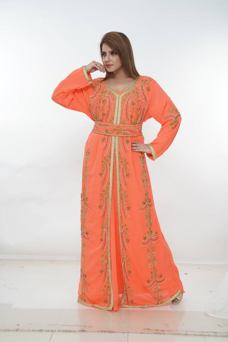 Dubai Kaftan Women Dress Long Gown Farasha Morocco Wear