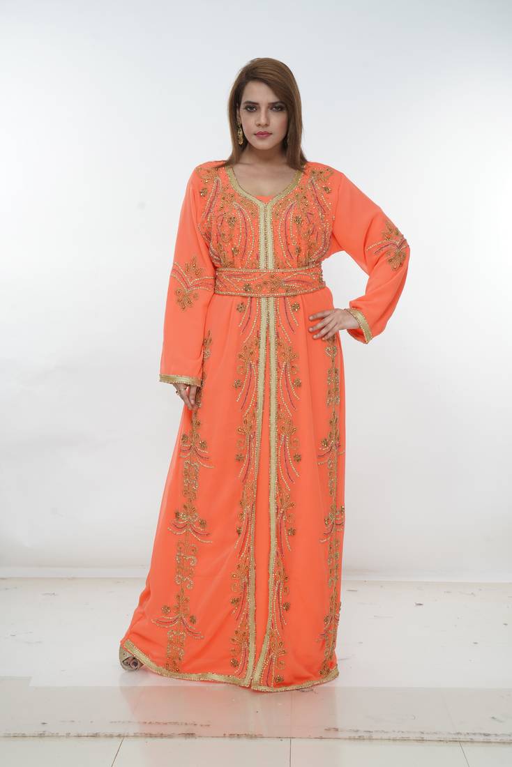 Dubai Kaftan Women Dress Long Gown Farasha Morocco Wear