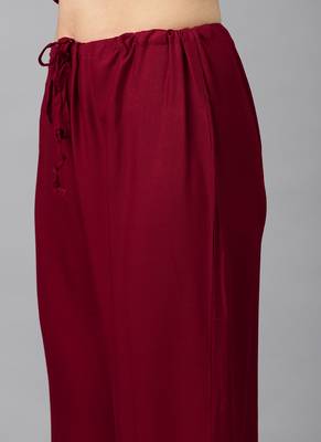 Red Embroidery Rayon Stitched  Straight Kurta With Sarara Kurta Sets 4