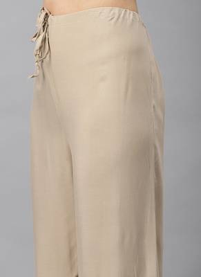 Beige Embroidery Rayon Stitched  Straight Kurta With Sarara Kurta Sets 4