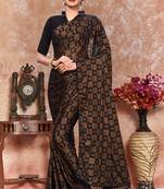 Multicolor plain silk saree with blouse