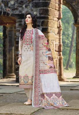 Grey printed cotton salwar 1