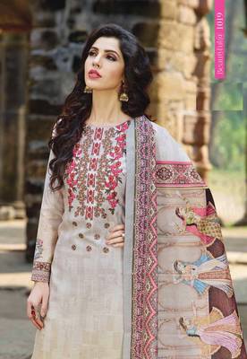Grey printed cotton salwar 2