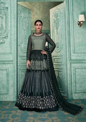 Black embroidered georgette salwar 1