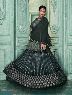 Black embroidered georgette salwar 2
