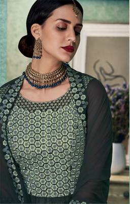 Black embroidered georgette salwar 3