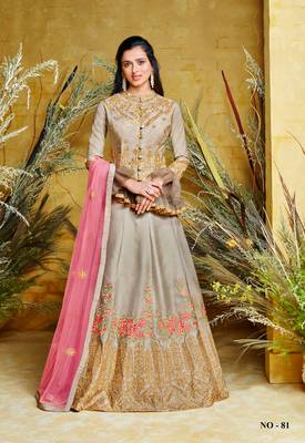 Grey embroidered silk salwar 1