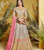 Grey embroidered silk salwar