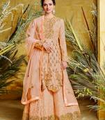 Pink embroidered silk salwar