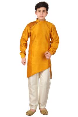 fourfolds boy's yellow kurta and pyjama 1