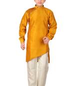 fourfolds boy's yellow kurta and pyjama