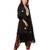 Black Gold Velvet Kurti with Floral Printed Salwar and Black Gotta Flower Organza Dupatta