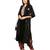 Black Gold Velvet Kurti with Floral Printed Salwar and Black Gotta Flower Organza Dupatta