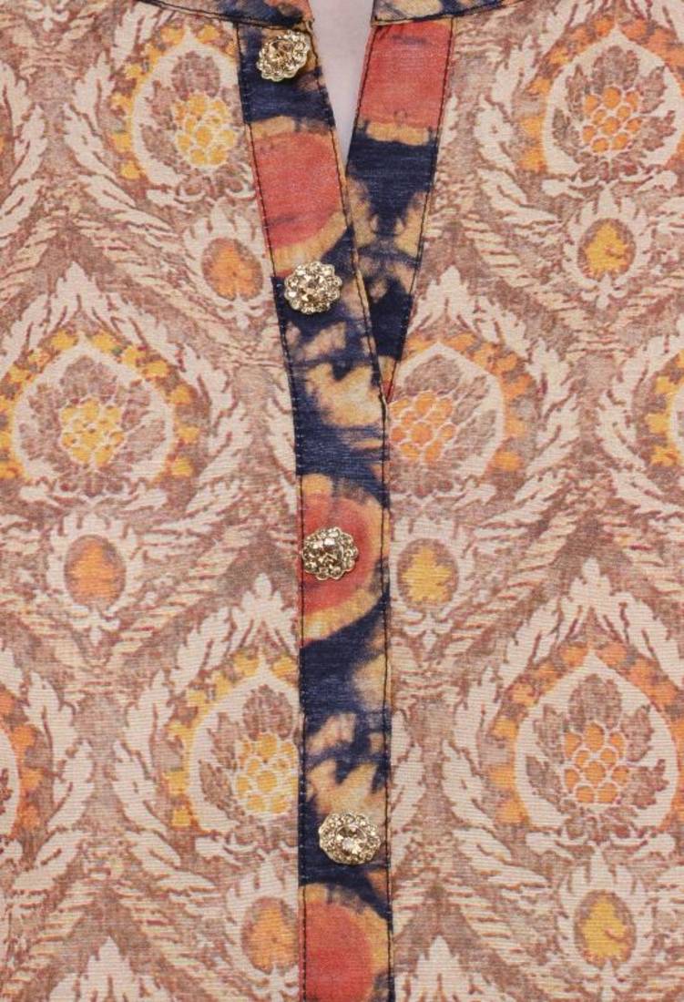 Lagi Printed Contrast Straight Kurta