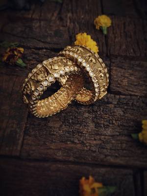 Gold Tone Kundan Inspired Bangles 2