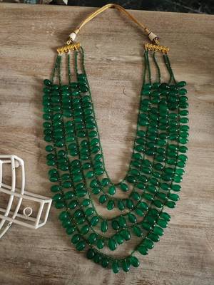 Green Beads Layered Necklace 1
