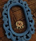 Gold Tone Multicolour Polki Maangtikka