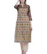  Lagi Printed Contrast Straight Kurta